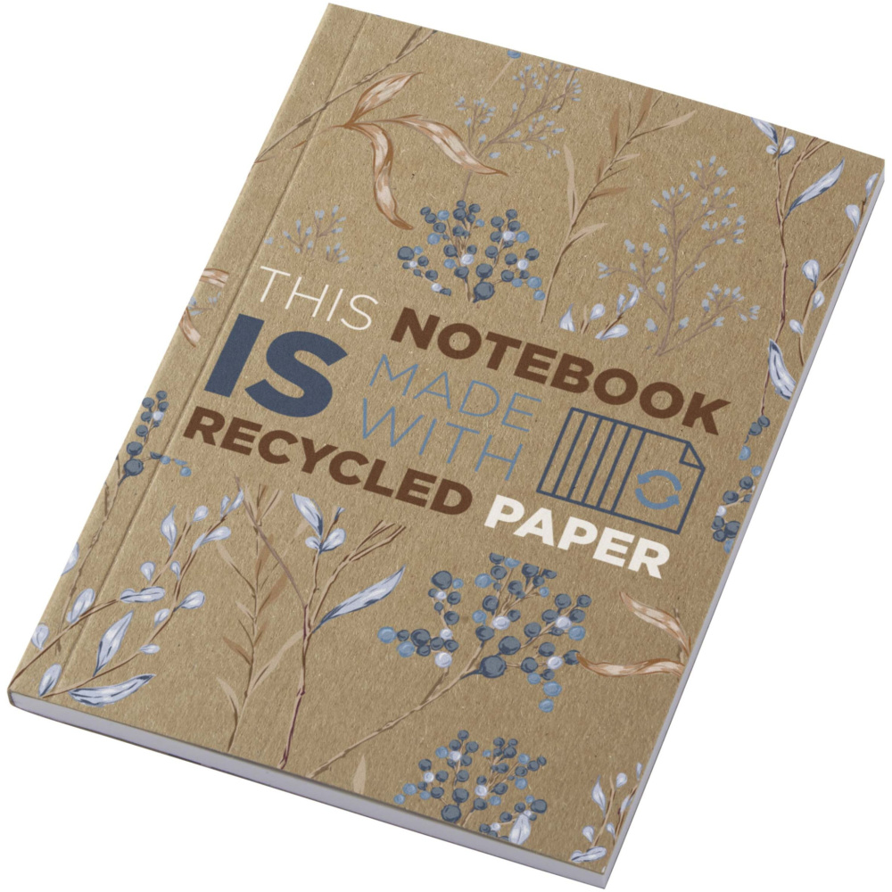Logo trade promotional items picture of: Novella Austen A6 recycled soft cover kraft notebook - 50 sheets