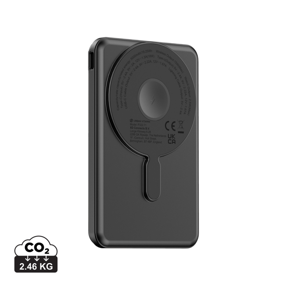 Logo trade promotional giveaway photo of: Urban Vitamin Redwood 5in1 5000mah 20W PD magnetic powerbank