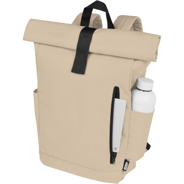 Logotrade promotional gift image of: Byron 15.6" GRS RPET roll-top backpack 18L