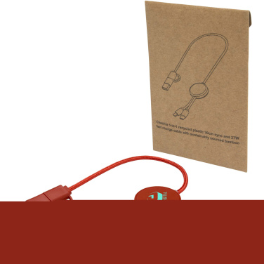 Logo trade promotional product photo of: Citala 5-in-1 recycled plastic 30 cm data sync and 27W fast charge cable