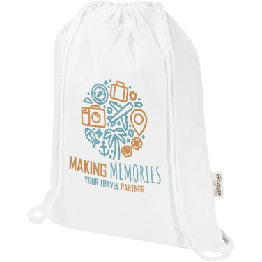 Logo trade corporate gift photo of: Oregon Blend 140 g/m² GRS recycled drawstring bag 5L