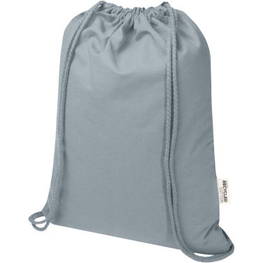 Logotrade promotional giveaways photo of: Oregon Blend 140 g/m² GRS recycled drawstring bag 5L
