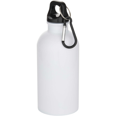 Logotrade business gift image of: Oregon 400 ml sublimation RCS recycled single wall stainless steel water bottle with carabiner