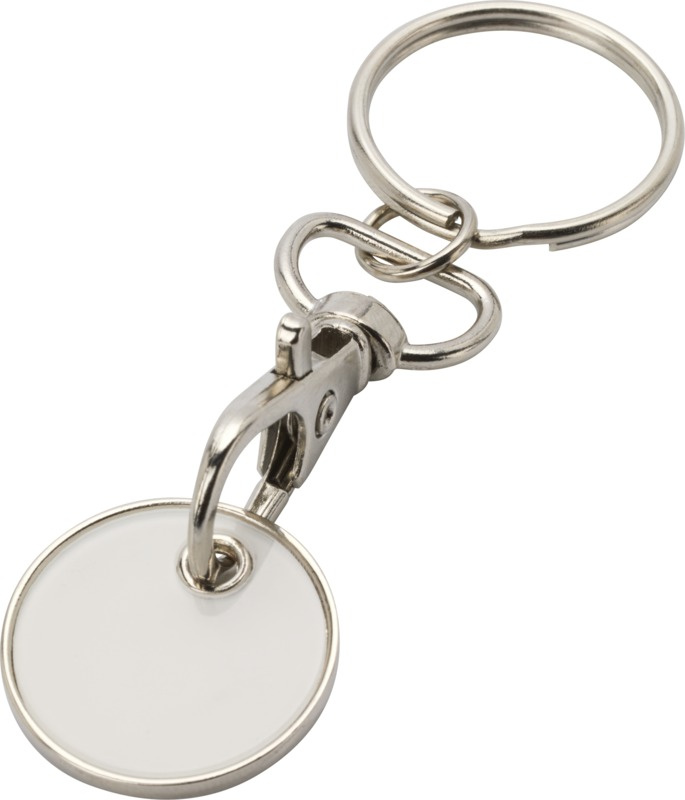 Logo trade promotional items image of: Rory keyring with trolley coin