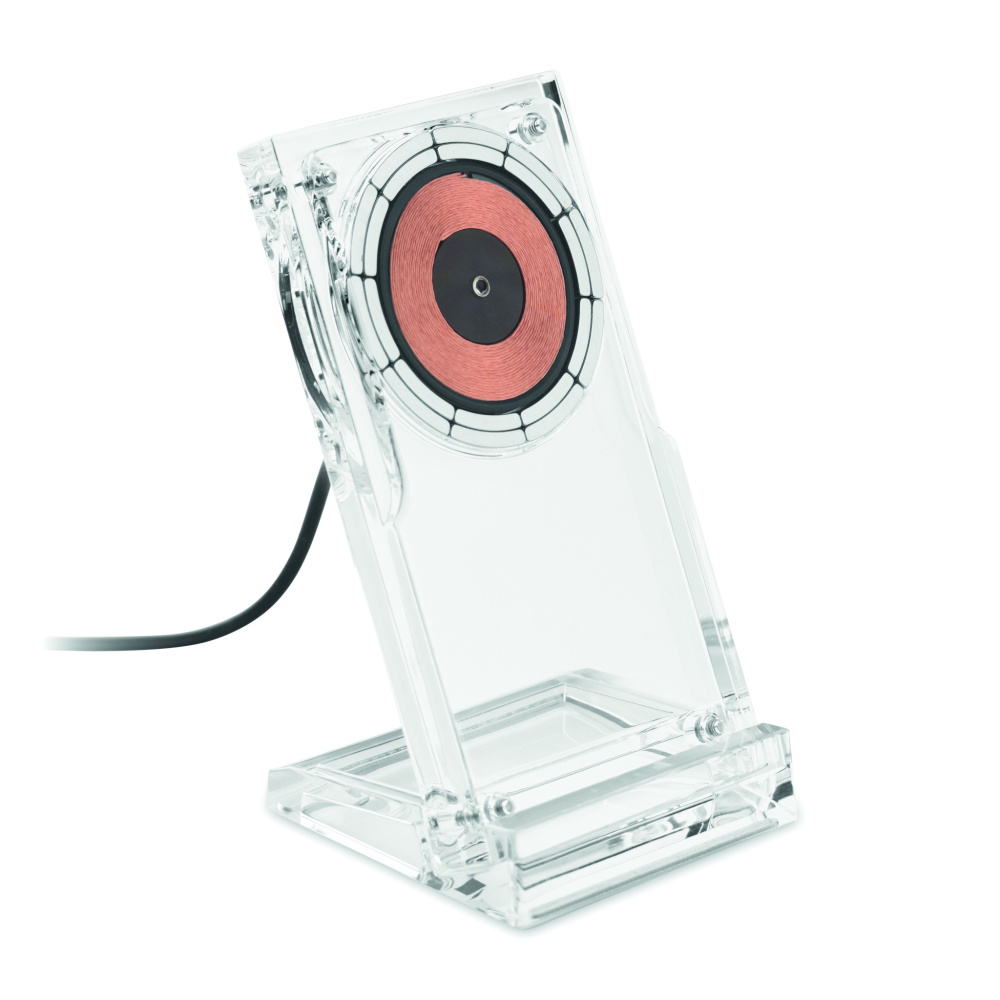 Logo trade promotional giveaways image of: Acrylic wireless charger 15W