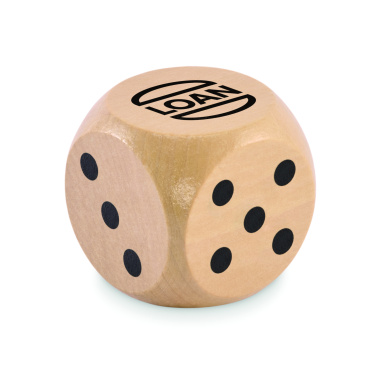 Logotrade promotional products photo of: Schima wooden dice 5cm dia