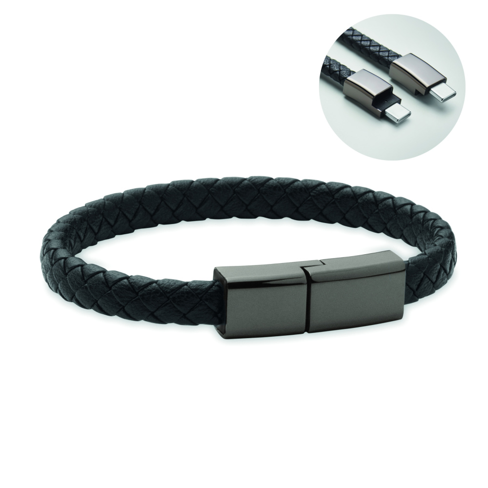 Logo trade promotional giveaway photo of: Braided bracelet cable type-C