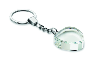 Logo trade corporate gift photo of: Glass heart award key ring