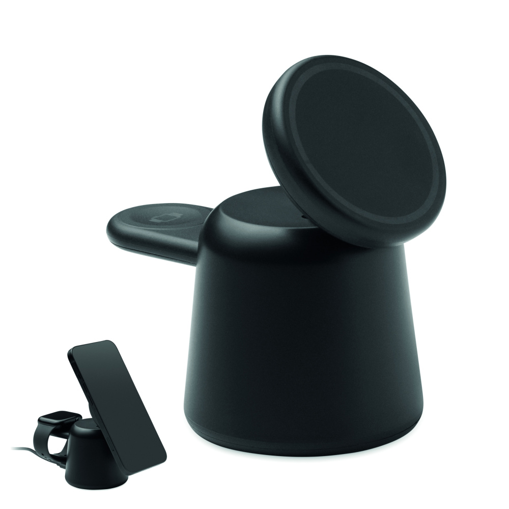 Logotrade promotional gift image of: 3 in 1 wireless charger 15W