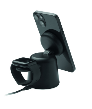 Logo trade corporate gifts picture of: 3 in 1 wireless charger 15W