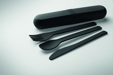 Logo trade advertising products image of: Cutlery set and case in PLA