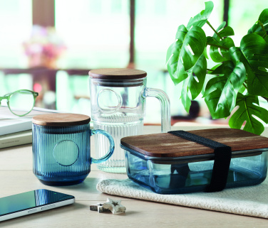 Logotrade corporate gift picture of: Ribbed glass mug 300ml