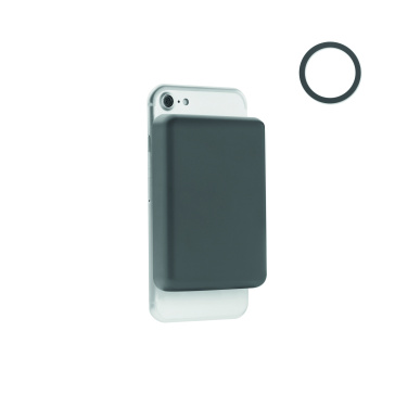 Logo trade promotional gifts picture of: Magnetic wireless charger 15W powerbank 5000 mAh