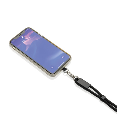 Logo trade advertising products image of: LoopAmp RCS RPET adjustable phone wrist strap 60W cable