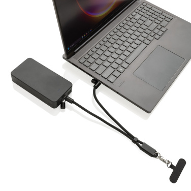 Logotrade promotional merchandise picture of: LoopAmp RCS RPET adjustable phone wrist strap 60W cable