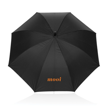 Logo trade promotional products image of: Swiss Peak Vero Aware™ RPET 25” umbrella w luxe handle