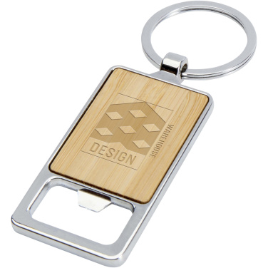 Logo trade promotional merchandise picture of: Snapper bamboo keychain with bottle opener