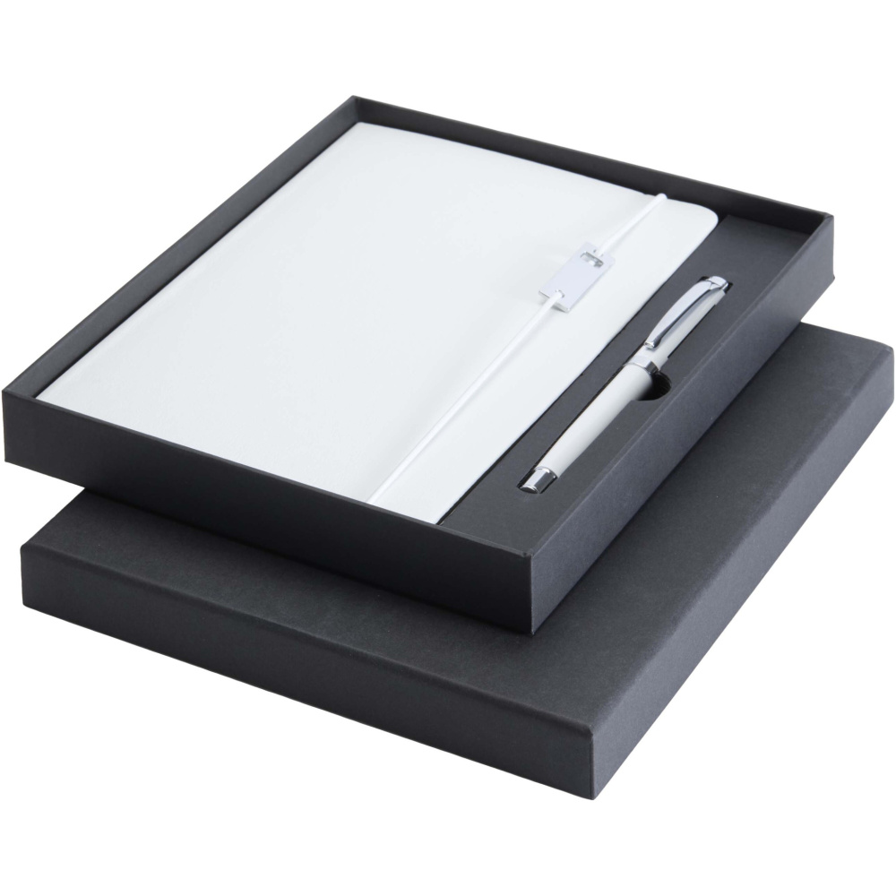 Logotrade corporate gift picture of: Legato Elegance A5 hard cover notebook and rollerball pen set