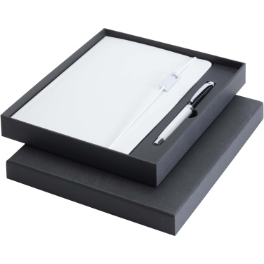 Logo trade promotional items image of: Legato Elegance A5 hard cover notebook and rollerball pen set