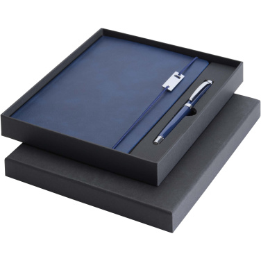 Logo trade promotional gifts image of: Legato Elegance A5 hard cover notebook and rollerball pen set
