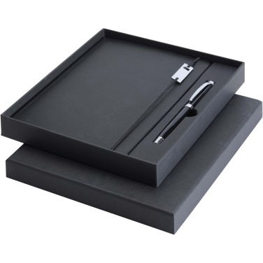 Logo trade promotional merchandise picture of: Legato Elegance A5 hard cover notebook and rollerball pen set