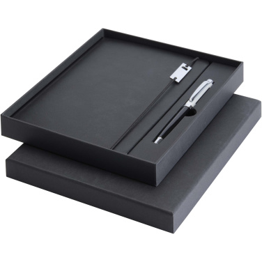 Logotrade advertising products photo of: Legato Elegance A5 hard cover notebook and rollerball pen set