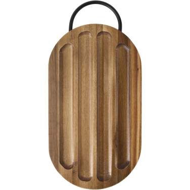 Logo trade promotional giveaway photo of: Prestige acacia wood chopping board with bread knife