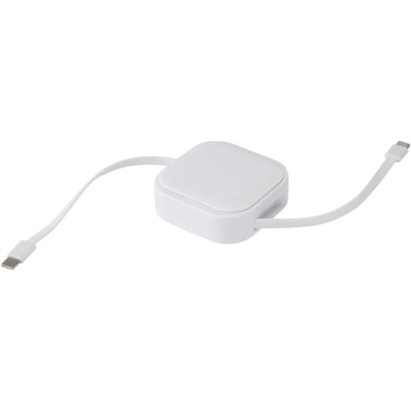 Logo trade promotional products image of: Gloas 5-in-1 recycled retractable data sync and 100W fast charge cable with smartphone tool kit