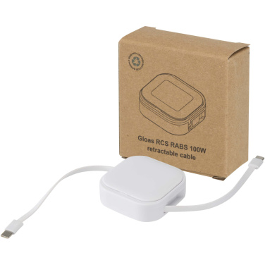 Logotrade promotional gift picture of: Gloas 5-in-1 recycled retractable data sync and 100W fast charge cable with smartphone tool kit