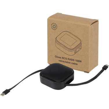Logotrade business gift image of: Gloas 5-in-1 recycled retractable data sync and 100W fast charge cable with smartphone tool kit