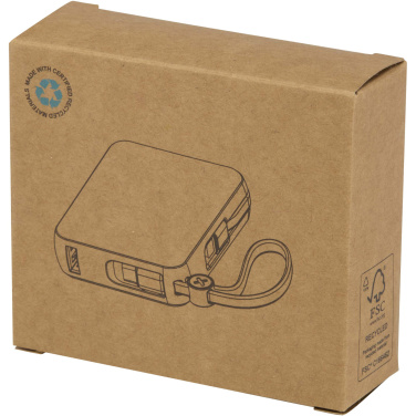 Logo trade advertising product photo of: Acrux 10.000 mAh 35W tablet power bank with built in Type-C cable - made from recycled plastic