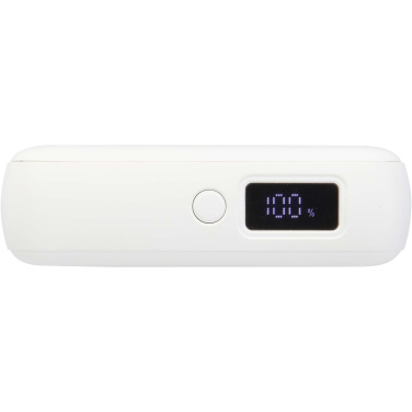 Logo trade promotional giveaways image of: Acrux 10.000 mAh 35W tablet power bank with built in Type-C cable - made from recycled plastic