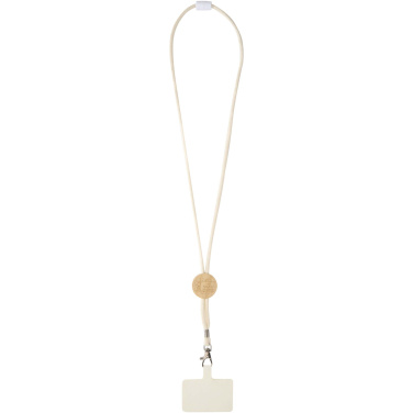 Logo trade promotional merchandise image of: Adhab smartphone lanyard with bamboo details