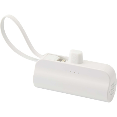Logotrade promotional item picture of: Alnair 5000 mAh 10W recycled plastic Type-C power bank with built-in flip stand and 2-in-1 cable