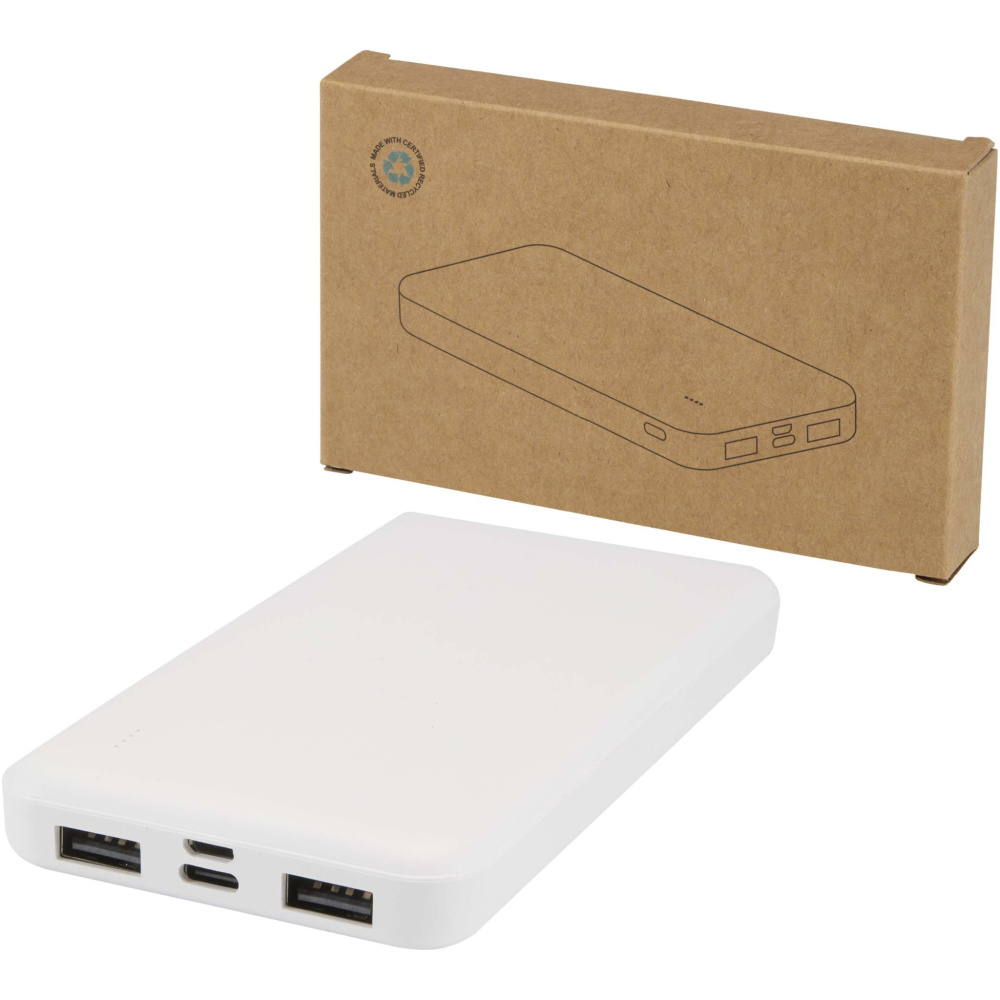 Logo trade promotional giveaways picture of: Intan 10.000 mAh 10W recycled plastic power bank