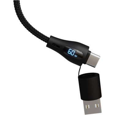 Logotrade promotional giveaway image of: SCX.design C51 60W 5-in-1 rPET fast charging cable with display