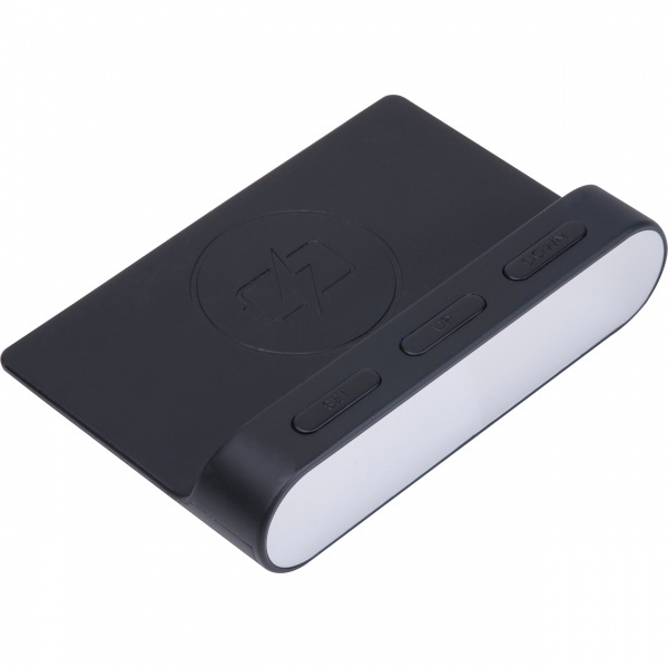 Logo trade promotional giveaway photo of: Alarm Clock and Wireless Charger ADELAIDE