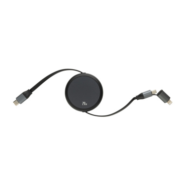 Logo trade promotional product photo of: Terra RCS recycled aluminium retractable 240W 2-in-1 cable