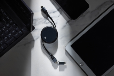 Logo trade business gifts image of: Terra RCS recycled aluminium retractable 240W 2-in-1 cable