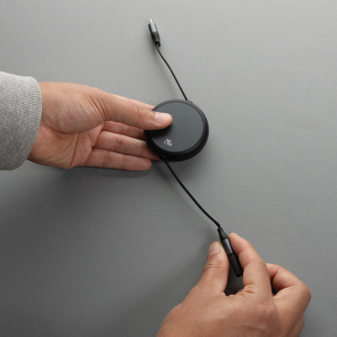 Logo trade promotional giveaways picture of: Terra RCS recycled aluminium retractable 240W 2-in-1 cable