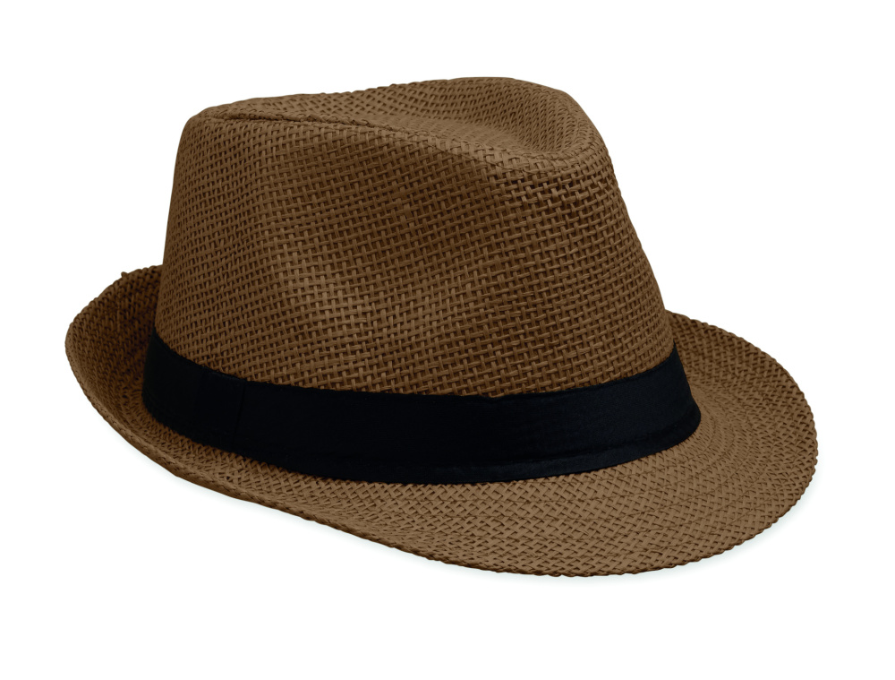 Logo trade business gifts image of: Paper straw hat