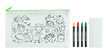 Logo trade promotional item photo of: Pencil case with 4 crayons