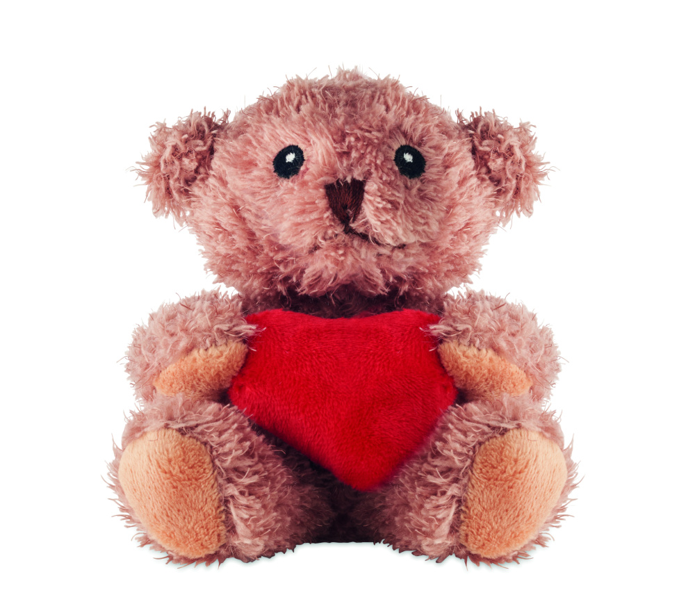 Logo trade business gifts image of: Teddy bear plush with heart