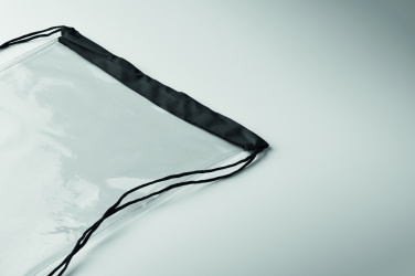 Logo trade promotional giveaways image of: Transparent drawstring bag