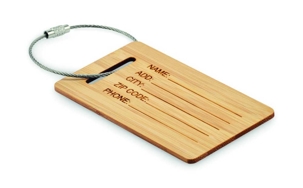 Logotrade promotional item picture of: Bamboo luggage tag