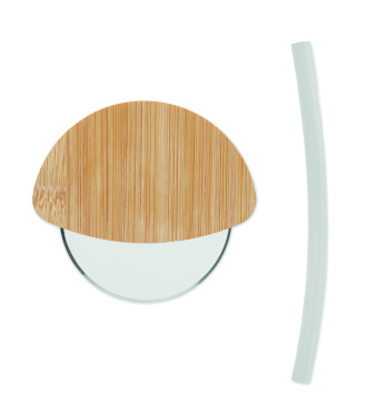 Logo trade promotional gifts image of: Round bamboo pizza cutter