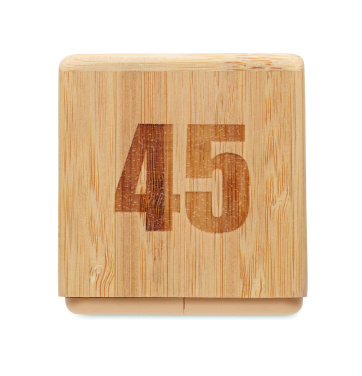 Logo trade promotional item photo of: Bamboo twist snooze timer