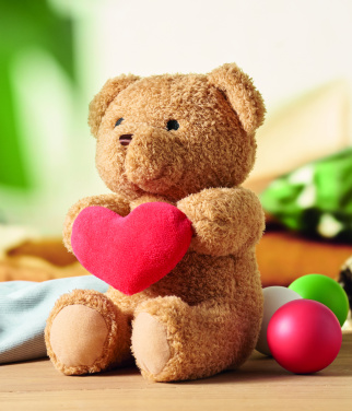 Logotrade promotional giveaway image of: Teddy bear with heart 23cm