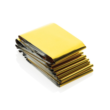 Logo trade corporate gifts picture of: Solra emergency blanket in RCS recycled RPET pouch