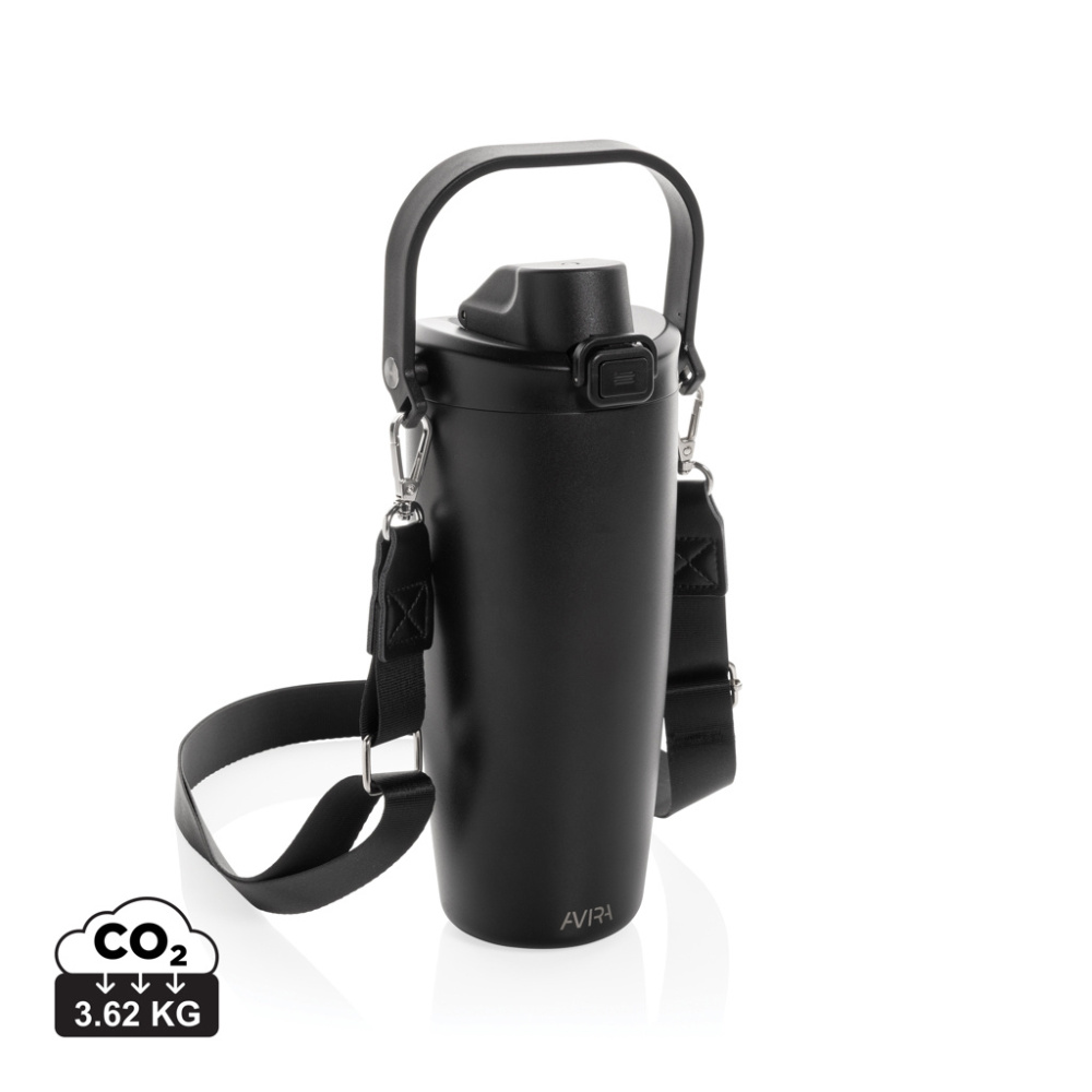 Logo trade promotional items image of: Avira Ayala RCS re-steel duosip lockable crossbody tumbler